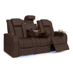 Seatcraft Euphoria Heat & Massage Sofa, Italian Leather, Powered Headrest, Powered Lumbar, Power Recline