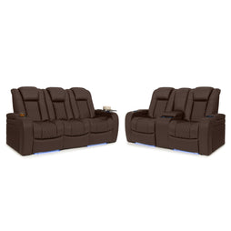 Seatcraft Euphoria Heat & Massage Sofa & Loveseat, Italian Leather, Powered Headrest, Powered Lumbar, Power Recline