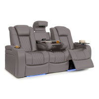 Seatcraft Euphoria Heat & Massage Sofa, Italian Leather, Powered Headrest, Powered Lumbar, Power Recline