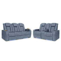 Seatcraft Euphoria Heat & Massage Sofa & Loveseat, Italian Leather, Powered Headrest, Powered Lumbar, Power Recline