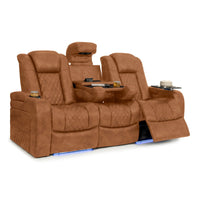 Seatcraft Euphoria Heat & Massage Sofa, Italian Leather, Powered Headrest, Powered Lumbar, Power Recline