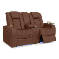 Seatcraft Euphoria Heat & Massage Loveseat, Italian Leather, Powered Headrest, Powered Lumbar, Power Recline