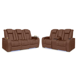 Seatcraft Euphoria Heat & Massage Sofa & Loveseat, Italian Leather, Powered Headrest, Powered Lumbar, Power Recline