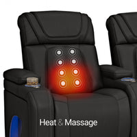 Caliente Zero Gravity Home Theater Seating with Heat & Massage Single Recliner