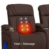 Caliente Zero Gravity Home Theater Seating with Heat & Massage Single Recliner