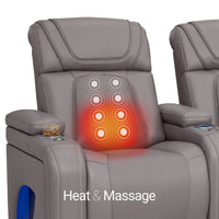 Caliente Zero Gravity Home Theater Seating with Heat & Massage Single Recliner