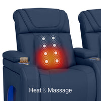 Caliente Zero Gravity Home Theater Seating with Heat & Massage Single Recliner