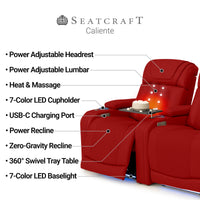 Caliente Zero Gravity Home Theater Seating with Heat & Massage Single Recliner