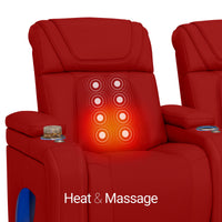 Caliente Zero Gravity Home Theater Seating with Heat & Massage Single Recliner