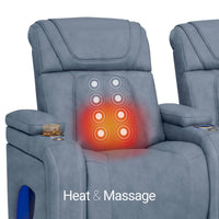 Caliente Zero Gravity Home Theater Seating with Heat & Massage Single Recliner
