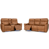 Trivanta HeatZeroᵀᴹ Italian Leather Home Theater Sofa & Loveseat