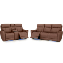 Trivanta HeatZeroᵀᴹ Italian Leather Home Theater Sofa & Loveseat