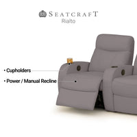 Rialto Italian Leather Home Theater Seating Single Recliner