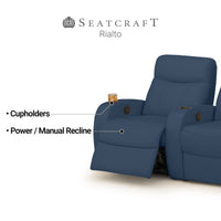 Rialto Italian Leather Home Theater Seating Single Recliner