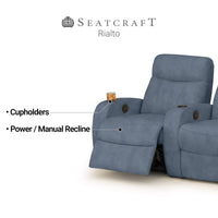 Rialto Italian Leather Home Theater Seating Single Recliner