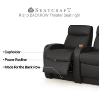 Rialto BACKROW Theater Seating®, Power Recline, Italian Leather, Single Recliner