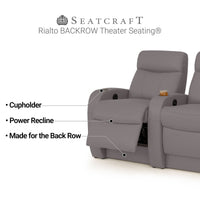 Rialto BACKROW Theater Seating®, Power Recline, Italian Leather, Single Recliner