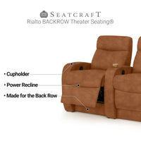Rialto BACKROW Theater Seating®, Power Recline, Italian Leather, Single Recliner