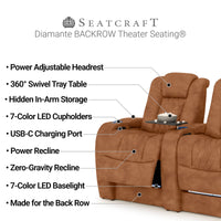 Diamante CoolZeroᵀᴹ Italian Leather BACKROW Theater Seating® Single Recliner