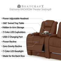 Diamante CoolZeroᵀᴹ Italian Leather BACKROW Theater Seating® Single Recliner