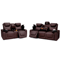 Seatcraft Concerto Heat & Massage Sofa & Loveseat, Italian Leather, Powered Headrest, Powered Lumbar, Power Recline