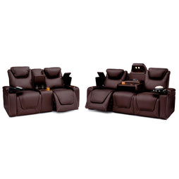 Seatcraft Concerto Heat & Massage Sofa & Loveseat, Italian Leather, Powered Headrest, Powered Lumbar, Power Recline