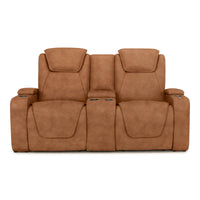Seatcraft Concerto Heat & Massage Loveseat, Italian Leather, Powered Headrest, Powered Lumbar, Power Recline