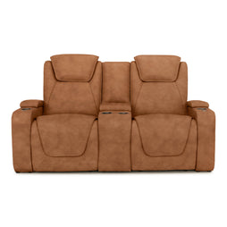 Seatcraft Concerto Heat & Massage Loveseat, Italian Leather, Powered Headrest, Powered Lumbar, Power Recline