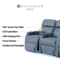 Sienna Italian Leather Spacesaver Home Theater Seating Single Recliner