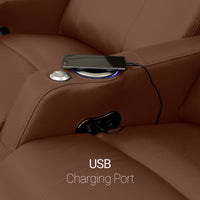 Sienna Italian Leather Spacesaver Home Theater Seating Single Recliner