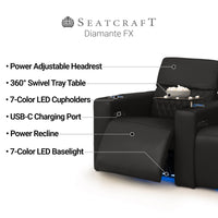 Diamante FX Flip-Up Headrest Single Recliner