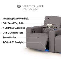 Diamante FX Flip-Up Headrest Single Recliner