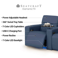 Diamante FX Flip-Up Headrest Single Recliner