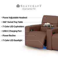 Diamante FX Flip-Up Headrest Single Recliner