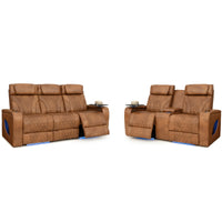 Armada LT HeatZeroᵀᴹ Italian Leather Home Theater Sofa & Loveseat
