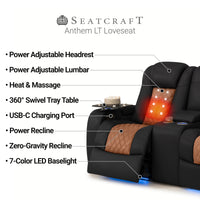 Anthem LT HeatZeroᵀᴹ Italian Leather Home Theater Loveseat