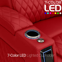 Apex CoolZeroᵀᴹ Wedge Console Italian Leather Home Theater Seats
