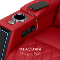 Apex CoolZeroᵀᴹ Wedge Console Italian Leather Home Theater Seats