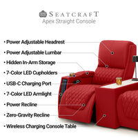 Apex CoolZeroᵀᴹ Console Table Italian Leather Home Theater Seats