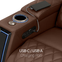 Apex CoolZeroᵀᴹ Wedge Console Italian Leather Home Theater Seats