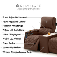 Apex CoolZeroᵀᴹ Console Table Italian Leather Home Theater Seats