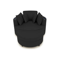 Swivel Cuddle Seat Italian Leather Media Room Furniture