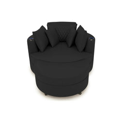 Swivel Cuddle Seat Italian Leather Media Room Furniture
