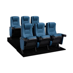 Seatcraft Madrigal 2 Row Home Theater Seats and Riser Package, Vinyl, Blue