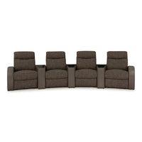 Rialto Italian Leather & Fabric Wedge Console Home Theater Seating
