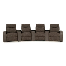 Rialto Italian Leather & Fabric Wedge Console Home Theater Seating