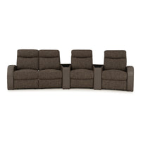 Rialto Italian Leather & Fabric Wedge Console Home Theater Seating