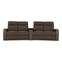 Rialto Italian Leather & Fabric Wedge Console Home Theater Seating
