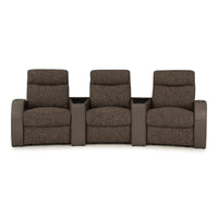 Rialto Italian Leather & Fabric Wedge Console Home Theater Seating