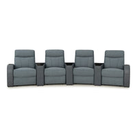 Rialto Italian Leather & Fabric Wedge Console Home Theater Seating